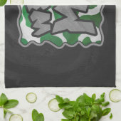 Wild Me Kuh Grün und Weiß Geschirrtuch (Gefaltet)