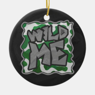 Wild Me Kuh Grün und Weiß Keramik Ornament