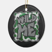 Wild Me Kuh Grün und Weiß Keramik Ornament (Links)