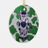 Wild Me Kuh Grün und Weiß Keramikornament (Rechts)