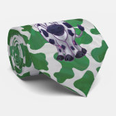 Wild Me Kuh Grün und Weiß Krawatte (Gerollt)