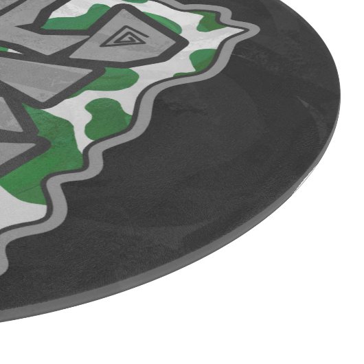 Wild Me Kuh Grün und Weiß Schneidebrett (Ecke)