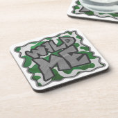 Wild Me Kuh Grün und Weiß Untersetzer (Linke Seite)