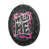 Wild-Me-Kuh rosa und weiß Dartscheibe (Vorderseite rechts)