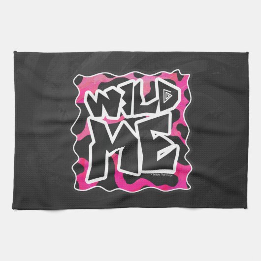 Wild-Me-Kuh rosa und weiß Geschirrtuch (Horizontal)