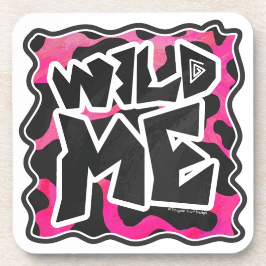 Wild-Me-Kuh rosa und weiß Getränkeuntersetzer (Vorderseite)