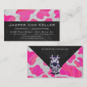 Wild-Me-Kuh rosa und weiß Visitenkarte (Vorne/Hinten)