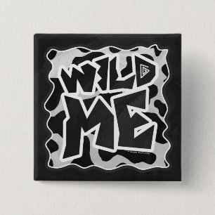 Wild Me Kuh schwarz und weiß Button