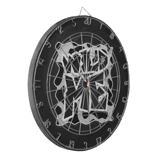 Wild Me Kuh schwarz und weiß Dartscheibe (Vorderseite Links)