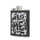 Wild Me Kuh schwarz und weiß Flachmann (Links)