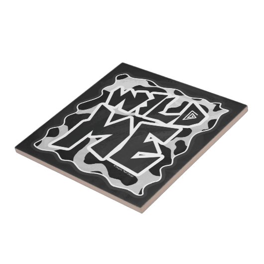 Wild Me Kuh schwarz und weiß Fliese (Seite)