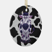 Wild Me Kuh schwarz und weiß Keramik Ornament (Rechts)