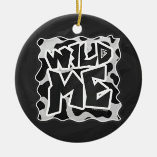 Wild Me Kuh schwarz und weiß Keramikornament