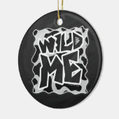 Wild Me Kuh schwarz und weiß Keramikornament (Links)