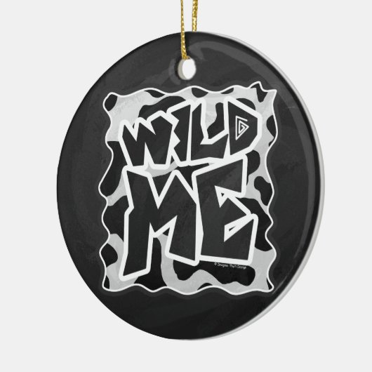 Wild Me Kuh schwarz und weiß Keramikornament (Links)