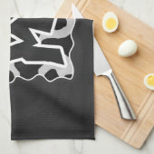 Wild Me Kuh schwarz und weiß Küchentuch (Viertel Falte)