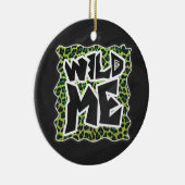 Wild Me Leopard Black and Green Design Keramikornament (Rechts)