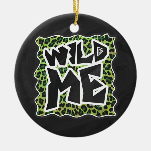 Wild Me Leopard Black and Green Design Keramikornament (Vorne)