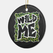 Wild Me Leopard Black and Green Design Keramikornament (Links)