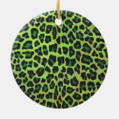 Wild Me Leopard Black and Green Design Keramikornament (Hinten)