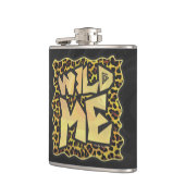 Wild Me Leopard Brown und Gelb Print Flachmann (Links)