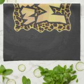 Wild Me Leopard Brown und Gelb Print Geschirrtuch (Gefaltet)