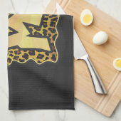 Wild Me Leopard Brown und Gelb Print Geschirrtuch (Viertel Falte)