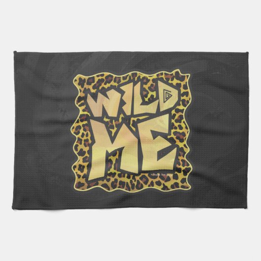 Wild Me Leopard Brown und Gelb Print Geschirrtuch (Horizontal)