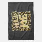 Wild Me Leopard Brown und Gelb Print Geschirrtuch (Vertikal)