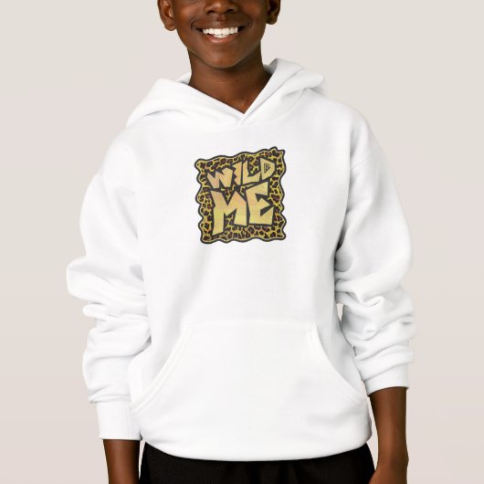 Wild Me Leopard Brown und Gelb Print Hoodie (Vorderseite)