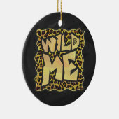 Wild Me Leopard Brown und Gelb Print Keramik Ornament (Rechts)
