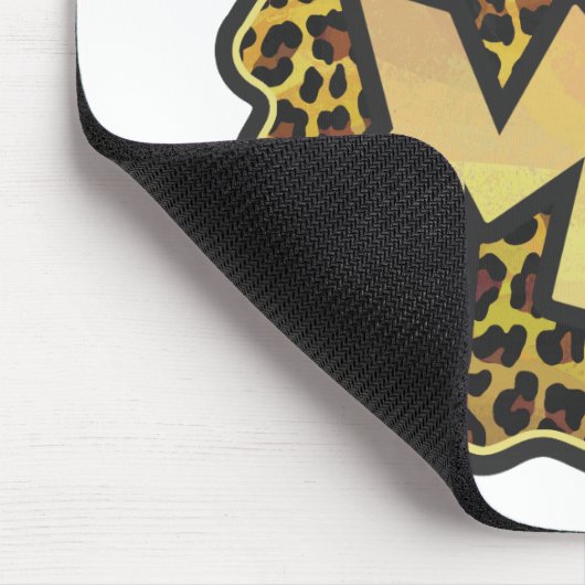 Wild Me Leopard Brown und Gelb Print Mousepad (Ecke)