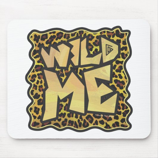 Wild Me Leopard Brown und Gelb Print Mousepad (Vorne)