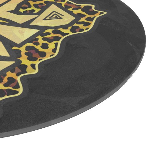 Wild Me Leopard Brown und Gelb Print Schneidebrett (Ecke)