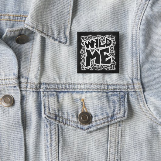 Wild Me Leopard Weiß und Schwarz Button (Beispiel)