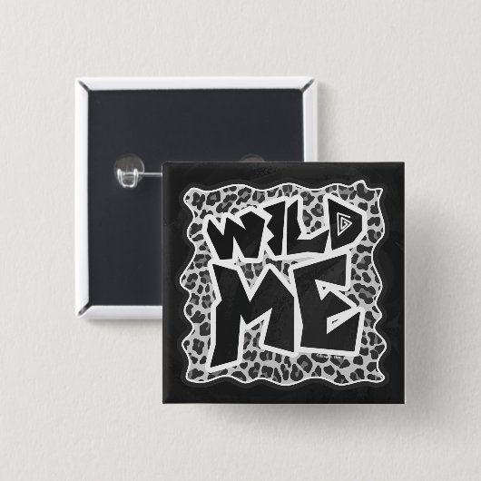 Wild Me Leopard Weiß und Schwarz Button (Vorne & Hinten)