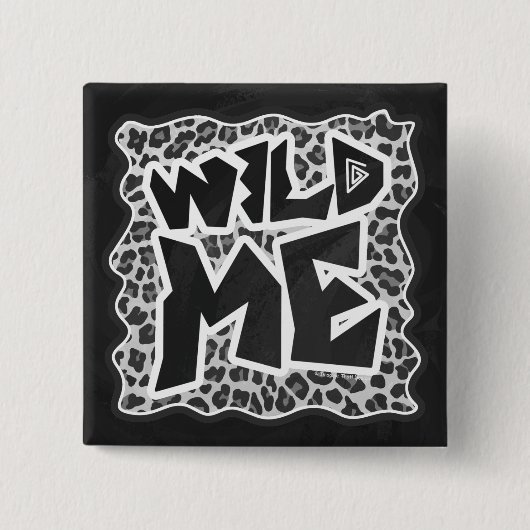 Wild Me Leopard Weiß und Schwarz Button (Vorderseite)
