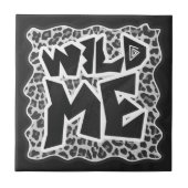 Wild Me Leopard Weiß und Schwarz Fliese (Vorderseite)