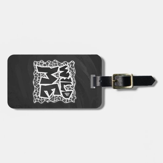 Wild Me Leopard Weiß und Schwarz Gepäckanhänger (Vorderseite horizontal)