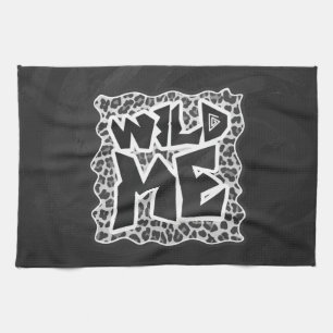 Wild Me Leopard Weiß und Schwarz Handtuch