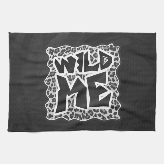 Wild Me Leopard Weiß und Schwarz Handtuch (Horizontal)