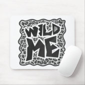 Wild Me Leopard Weiß und Schwarz Mousepad (Mit Mouse)