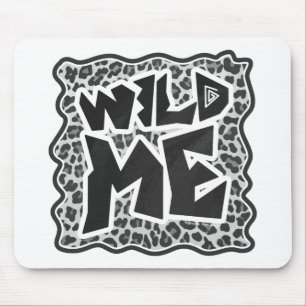 Wild Me Leopard Weiß und Schwarz Mousepad