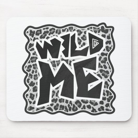 Wild Me Leopard Weiß und Schwarz Mousepad (Vorne)