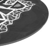 Wild Me Leopard Weiß und Schwarz Schneidebrett (Ecke)