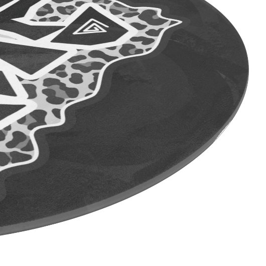 Wild Me Leopard Weiß und Schwarz Schneidebrett (Ecke)