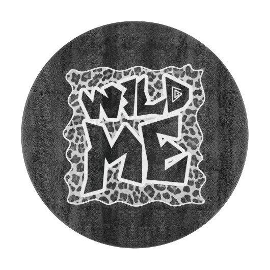 Wild Me Leopard Weiß und Schwarz Schneidebrett (Vorderseite)