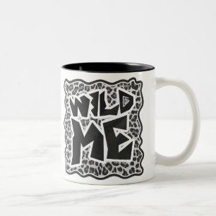 Wild Me Leopard Weiß und Schwarz Zweifarbige Tasse