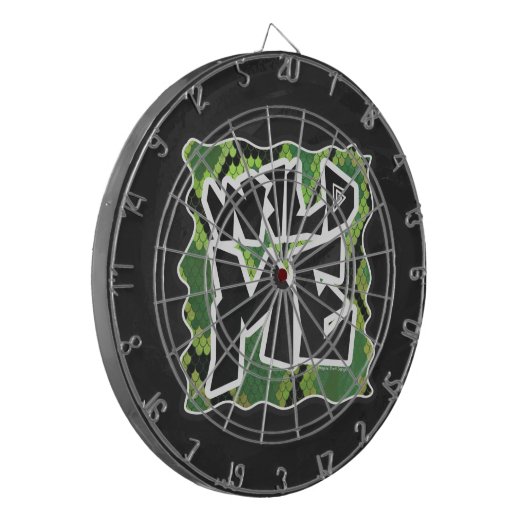 Wild Me Schlange Schwarz und Grün Dartscheibe (Vorderseite Links)