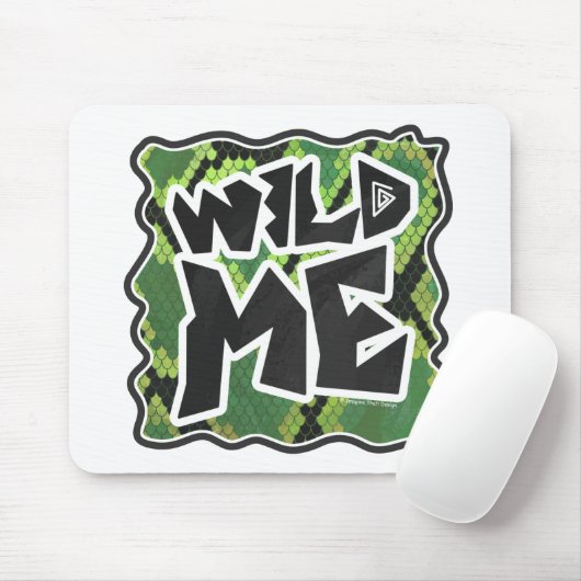 Wild Me Schlange Schwarz und Grün Mousepad (Mit Mouse)